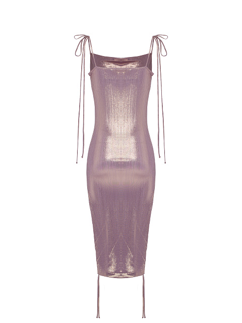 Розовое платье-трансформер из трикотажа с металлическим блеском, 5