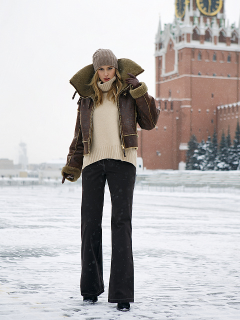 Укороченная дубленка из овчины, 6