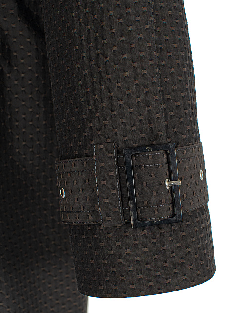 Коричневый двубортный тренч с узором, 5