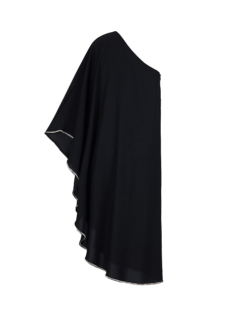 Черное асимметричное платье-миди со стразами, 2