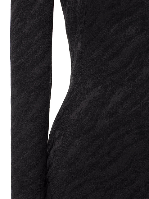 Черное платье-миди из жаккарда, 3