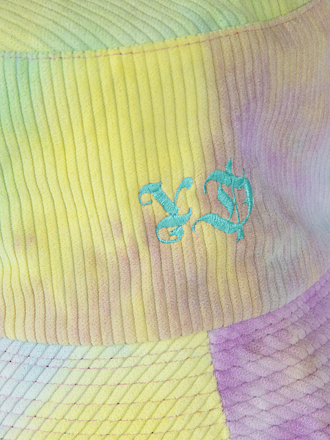 Tie-dye панама из вельвета с голубой вышивкой, 3 Tie-dye панама из вельвета с голубой вышивкой, 3