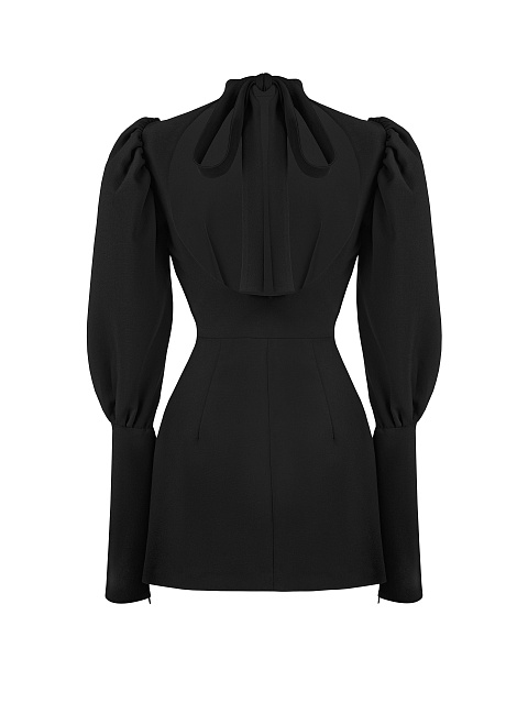 Черное платье-мини с открытой спиной, 2