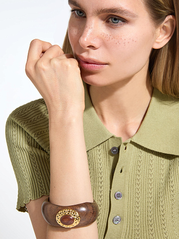 Браслет из дерева с тигровым глазом, 2