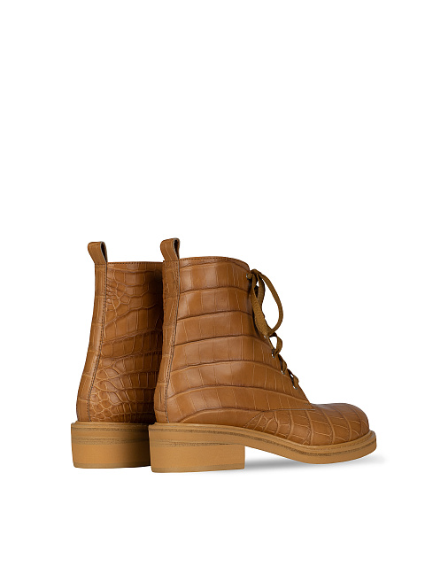 Коричневые ботинки из кожи крокодила, 3