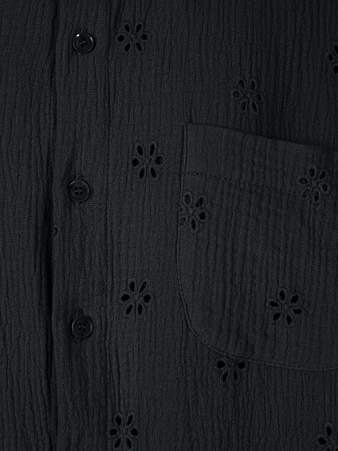 Черный костюм из муслина с вышивкой, 5