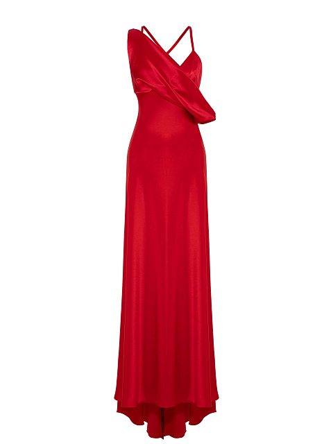 Красное платье-макси из шелка, 1
