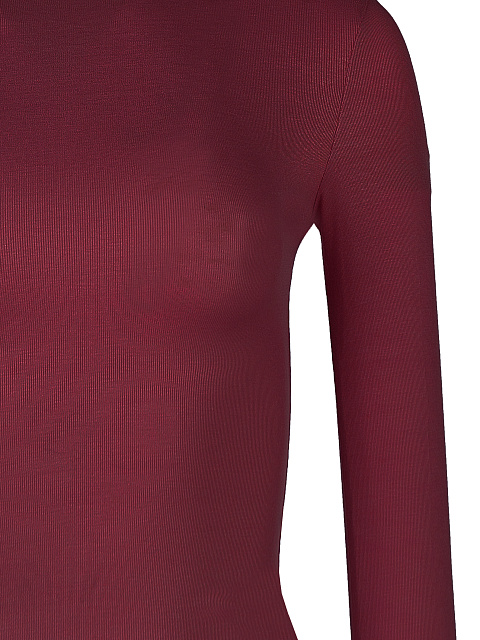 Бордовое боди с длинным рукавом и круглым вырезом, 3