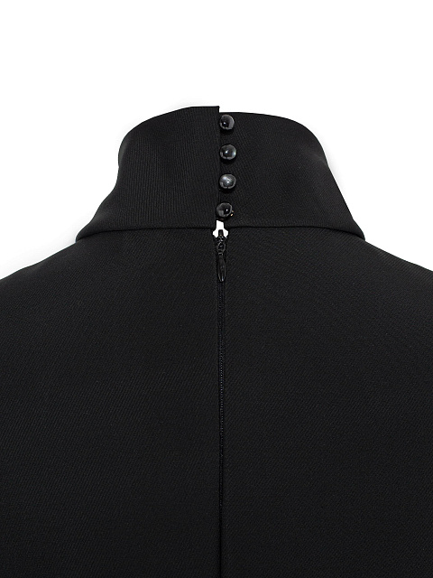 Черное платье-мини с драпировкой, 4