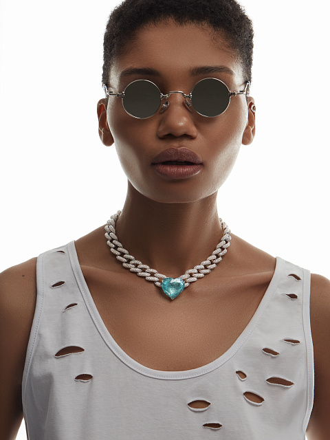 Солнцезащитные очки в серебряной оправе с круглыми серыми линзами, 8