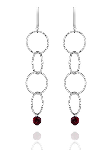 Серьги из серебра с гранатом, 1