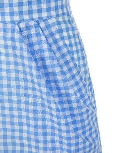 Голубой хлопковый комплект в клетку, 7