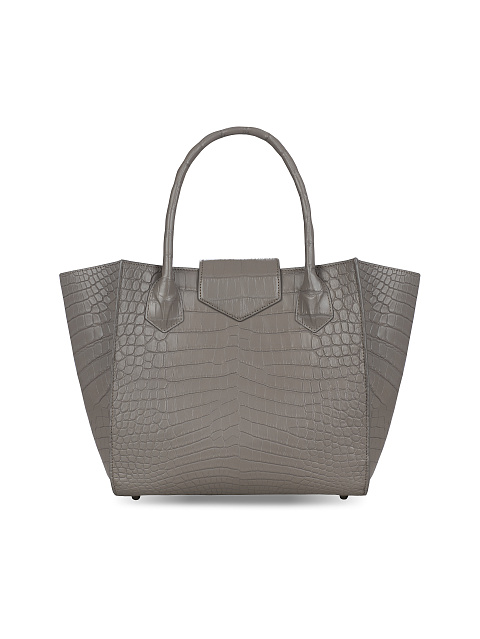 Сумка-тоут из кожи крокодила с лилией из серебра с бриллиантами и лунным камнем, 4 Сумка-тоут из кожи крокодила с лилией из серебра с бриллиантами и лунным камнем, 4