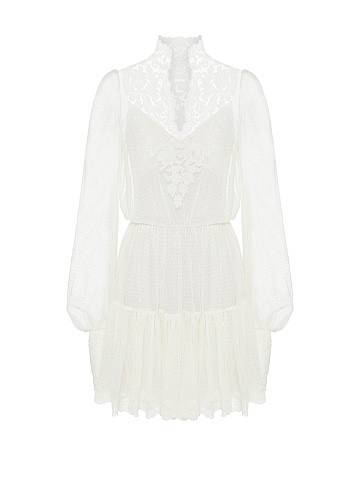 Белое двухслойное платье из хлопка, 1