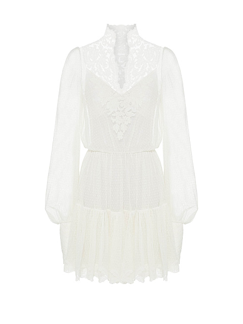 Белое двухслойное платье из хлопка, 1 Белое двухслойное платье из хлопка, 1