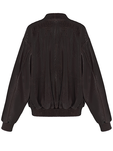 Коричневый бомбер из кожи, 4