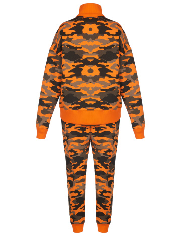 Мужской спортивный костюм оранжевого цвета с камуфляжным принтом, 2