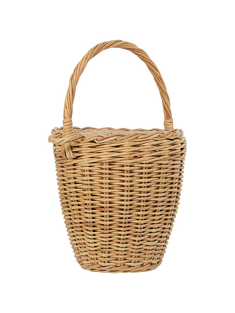 Сумка-корзина с крышкой и мешочком из кожи песочного цвета, 2 Сумка-корзина с крышкой и мешочком из кожи песочного цвета, 2