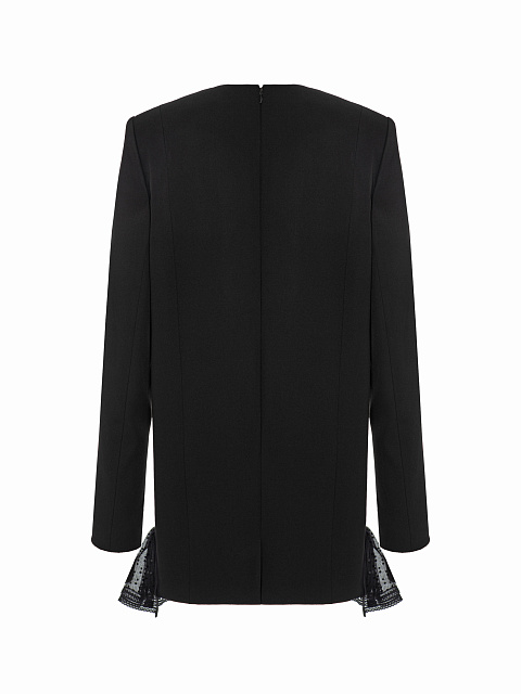 Черное платье-мини с кружевом и стразами, 2 Черное платье-мини с кружевом и стразами, 2