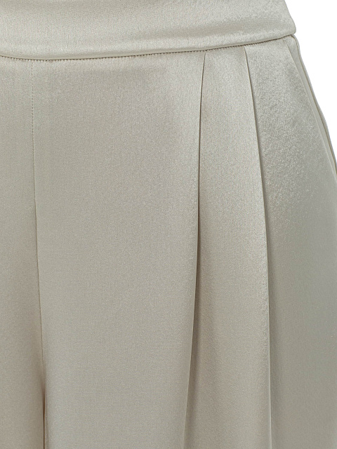 Бежевый костюм-двойка из топа с пайетками и брюк из шелка, 8