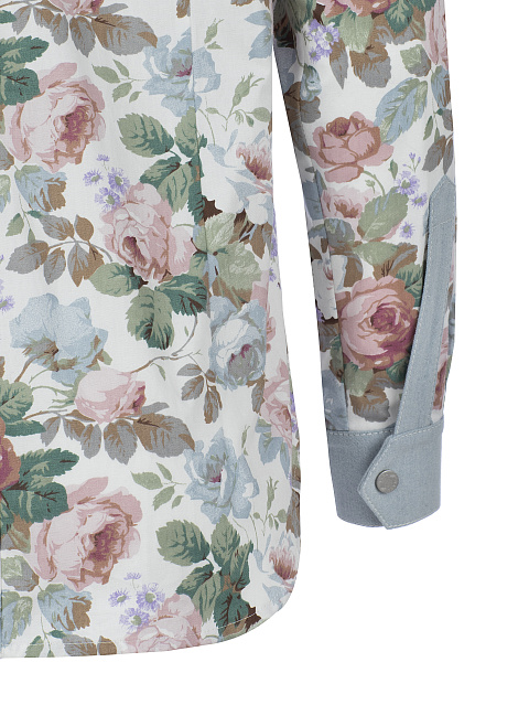 Голубая рубашка с флористическим принтом, 4