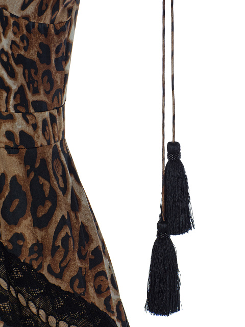 Шелковое платье-миди с леопардовым принтом, 4