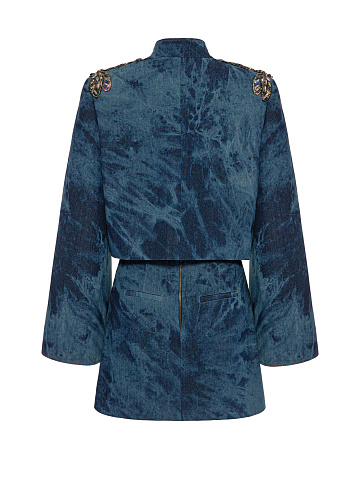 Костюм из денима с вышивкой, 2