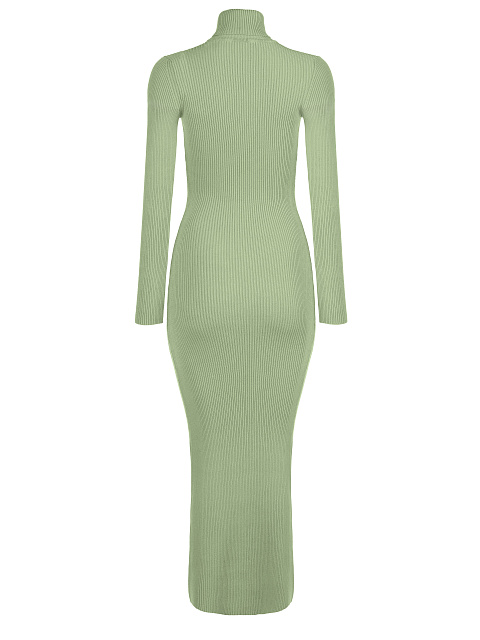 Зеленое трикотажное платье-макси, 2