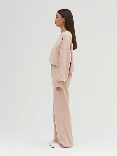 Светло-бежевый трикотажный костюм Bad Girls Club с тональной вышивкой, 6 Светло-бежевый трикотажный костюм Bad Girls Club с тональной вышивкой, 6