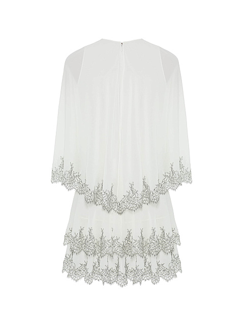 Платье-мини из шифона с кружевом, 5