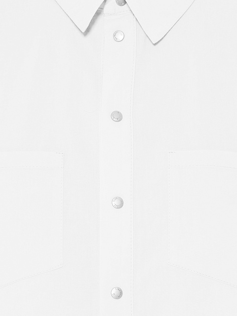 Белая укороченная хлопковая рубашка, 4