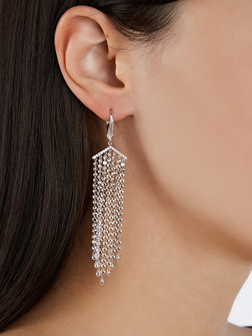 Серьги из белого золота с бриллиантами «фантазийной» огранки, 2