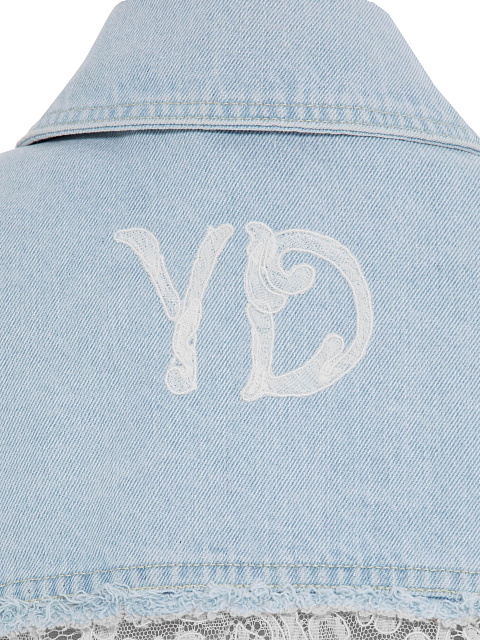 Голубая куртка из денима с кружевом и вышивкой, 3 Голубая куртка из денима с кружевом и вышивкой, 3