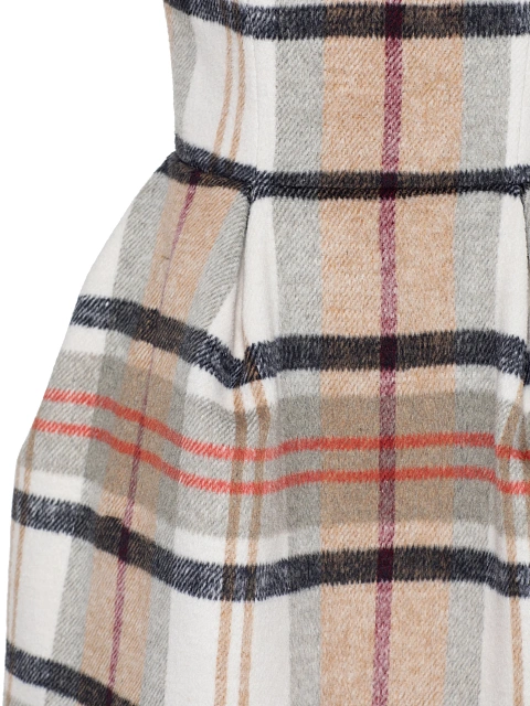 Серое платье-мини из шерсти в клетку, 3