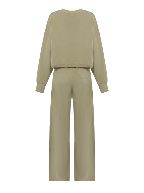 Трикотажный костюм Bad Girls Club цвета хаки с тональной вышивкой, 2