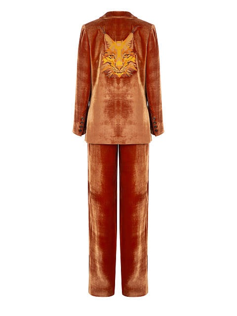 Терракотовый костюм-тройка с вышивкой, 2 Терракотовый костюм-тройка с вышивкой, 2
