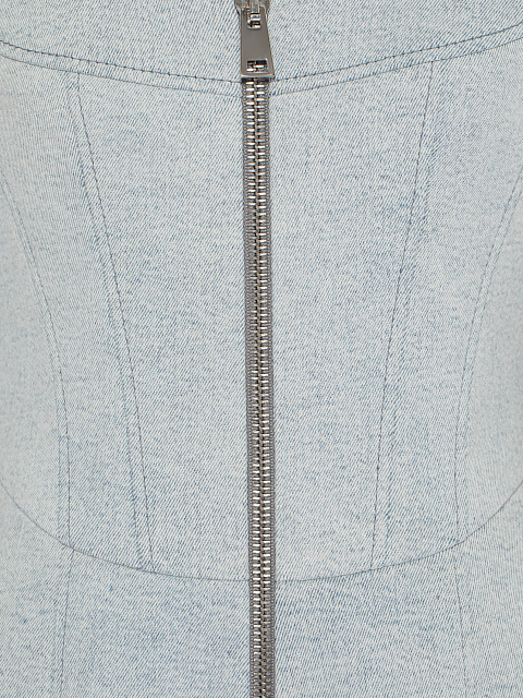 Голубое платье-миди из денима, 3