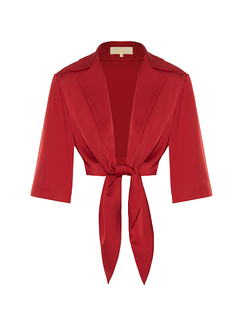 Красная укороченная блузка на завязках, 1