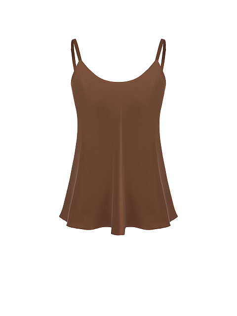 Коричневый шелковый топ, 1 Коричневый шелковый топ, 1