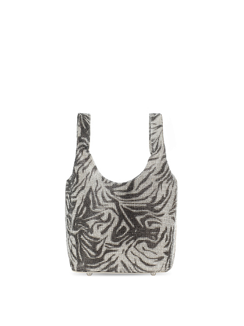 Серебряная сумка с узором и стразами, 3