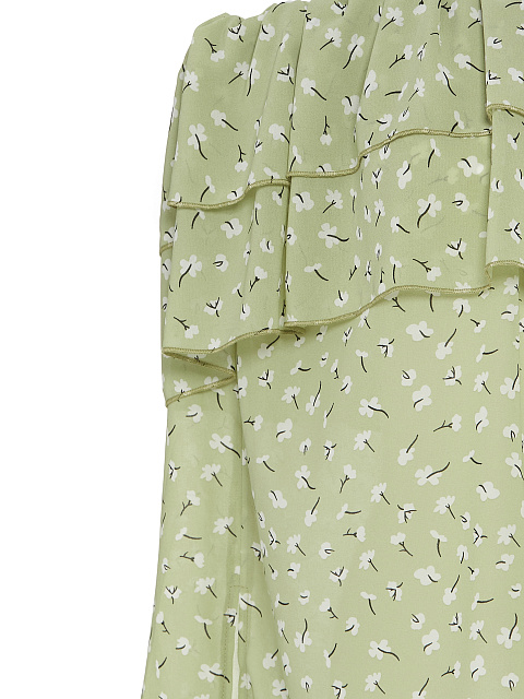 Зеленый шифоновый топ с открытыми плечами, 3