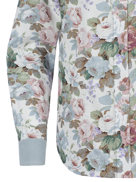 Голубая рубашка с флористическим принтом, 3