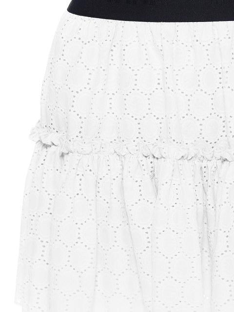 Белая юбка-мини из хлопкового кружева, 3