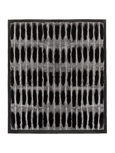 Черно-серый плед из меха кролика, 2