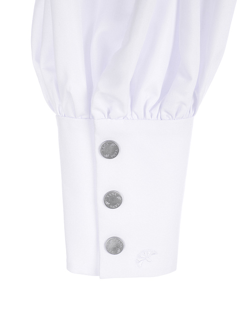 Платье-рубашка из хлопка белого цвета, 4