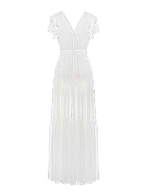 Белое платье-макси из шифона, 2