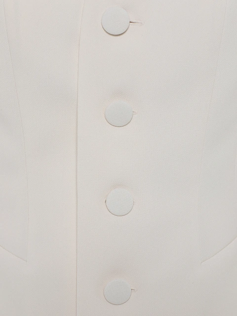 Белый костюм из хлопка с юбкой-миди, 4