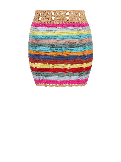Бежевая юбка-мини в технике кроше, 1
