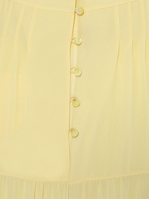 Желтое платье-миди из шифона с завязками, 4