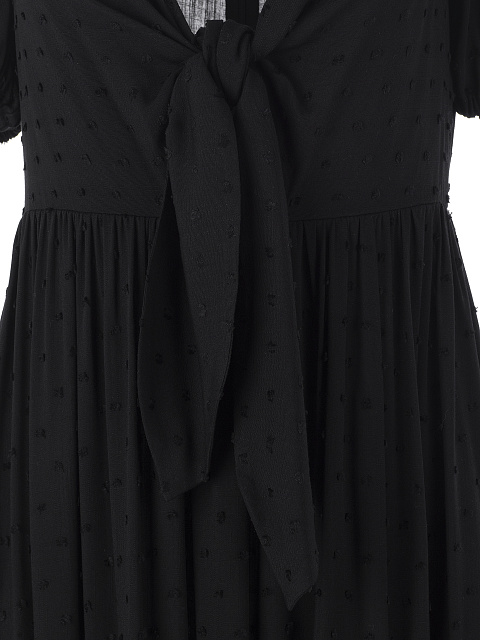 Черное платье из хлопка с завязкой на груди, 3